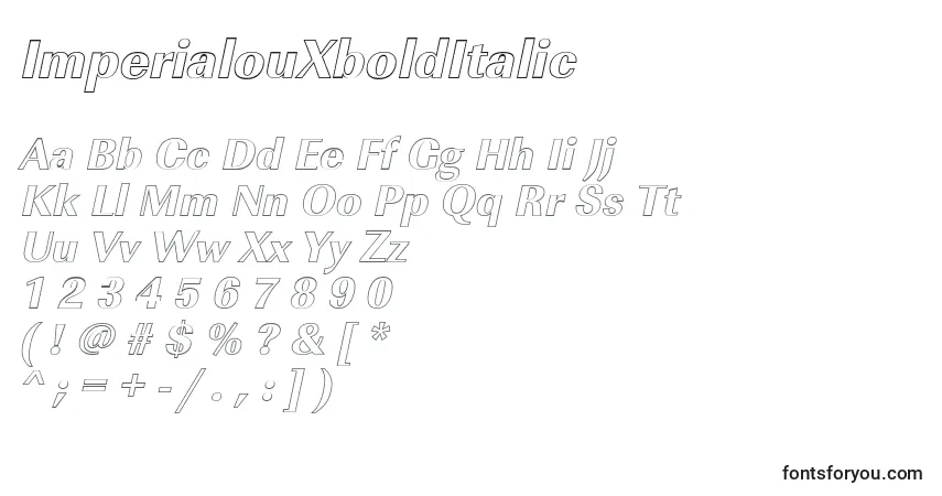 ImperialouXboldItalic-fontti – aakkoset, numerot, erikoismerkit