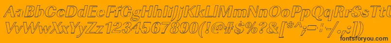 Шрифт ImperialouXboldItalic – чёрные шрифты на оранжевом фоне
