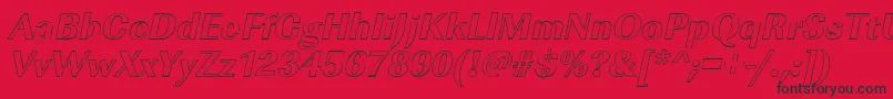 Шрифт ImperialouXboldItalic – чёрные шрифты на красном фоне