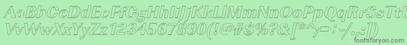 ImperialouXboldItalic Font – Gray Fonts on Green Background