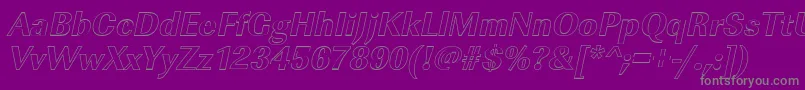 Шрифт ImperialouXboldItalic – серые шрифты на фиолетовом фоне