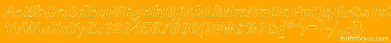 Police ImperialouXboldItalic – polices vertes sur fond orange