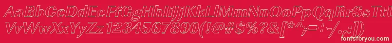 フォントImperialouXboldItalic – 赤い背景に緑の文字