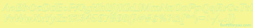 ImperialouXboldItalic Font – Green Fonts on Yellow Background