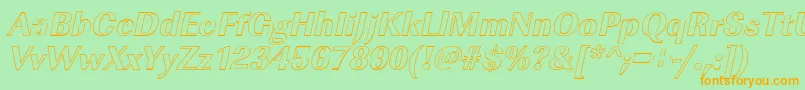 ImperialouXboldItalic Font – Orange Fonts on Green Background