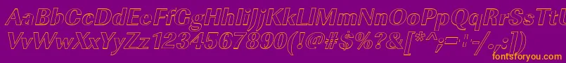 ImperialouXboldItalic Font – Orange Fonts on Purple Background