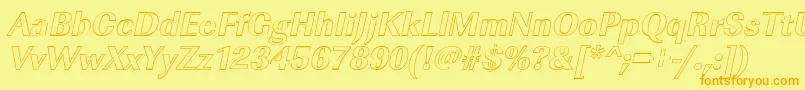 ImperialouXboldItalic-Schriftart – Orangefarbene Schriften auf gelbem Hintergrund