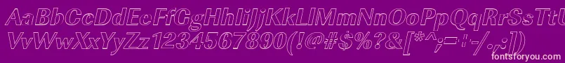 ImperialouXboldItalic-fontti – vaaleanpunaiset fontit violetilla taustalla