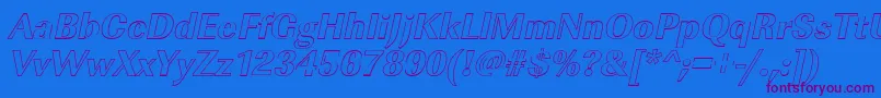 ImperialouXboldItalic Font – Purple Fonts on Blue Background