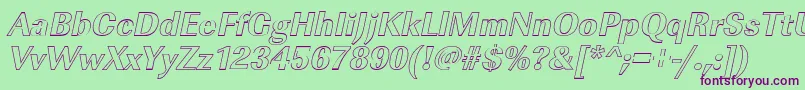 ImperialouXboldItalic Font – Purple Fonts on Green Background