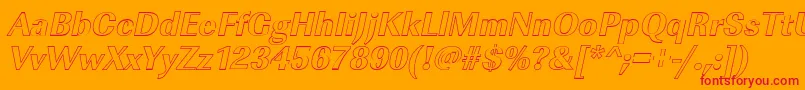 ImperialouXboldItalic Font – Red Fonts on Orange Background