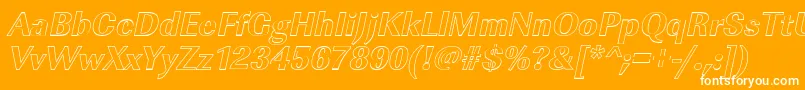 ImperialouXboldItalic-Schriftart – Weiße Schriften auf orangefarbenem Hintergrund