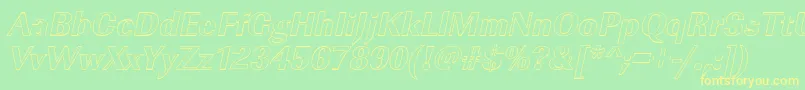 ImperialouXboldItalic-Schriftart – Gelbe Schriften auf grünem Hintergrund