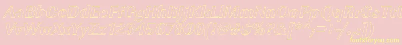 ImperialouXboldItalic Font – Yellow Fonts on Pink Background