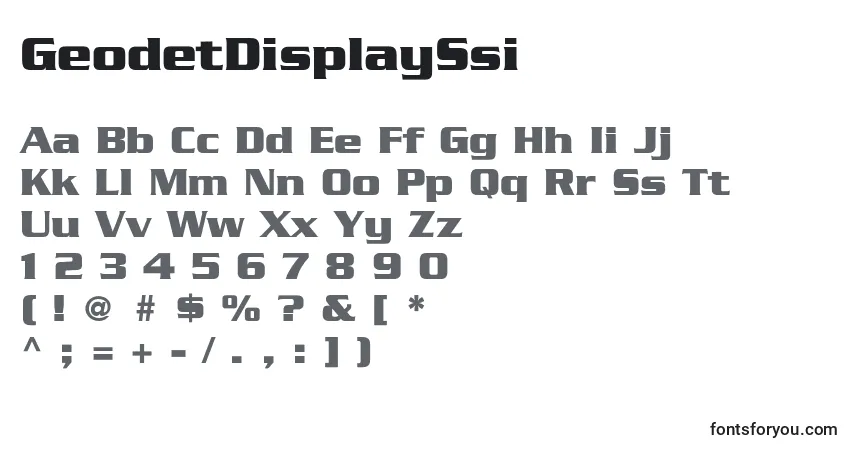 Fuente GeodetDisplaySsi - alfabeto, números, caracteres especiales