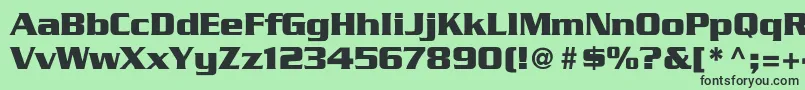フォントGeodetDisplaySsi – 緑の背景に黒い文字