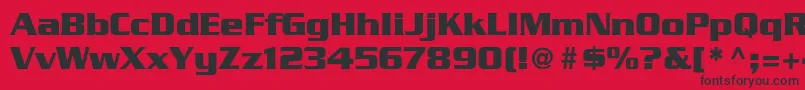 フォントGeodetDisplaySsi – 赤い背景に黒い文字