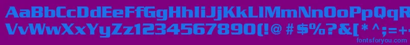 フォントGeodetDisplaySsi – 紫色の背景に青い文字