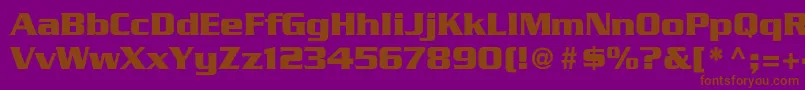 GeodetDisplaySsi-fontti – ruskeat fontit violetilla taustalla