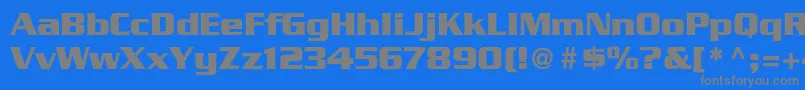 フォントGeodetDisplaySsi – 青い背景に灰色の文字