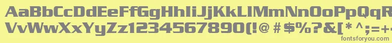 GeodetDisplaySsi-fontti – harmaat kirjasimet keltaisella taustalla