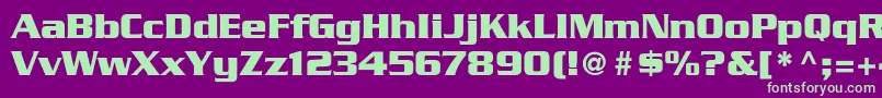 GeodetDisplaySsi-fontti – vihreät fontit violetilla taustalla