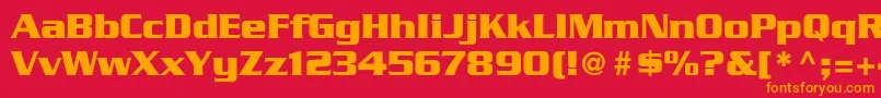 フォントGeodetDisplaySsi – 赤い背景にオレンジの文字