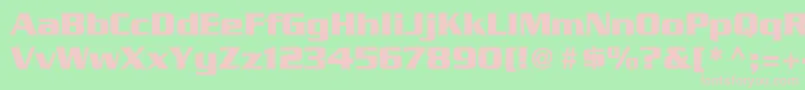 GeodetDisplaySsi-fontti – vaaleanpunaiset fontit vihreällä taustalla