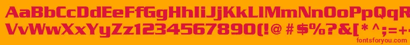 フォントGeodetDisplaySsi – オレンジの背景に赤い文字