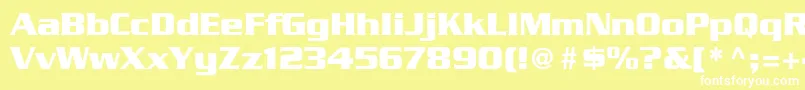 Шрифт GeodetDisplaySsi – белые шрифты на жёлтом фоне