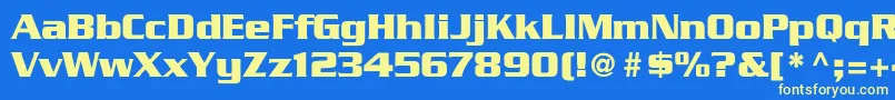 フォントGeodetDisplaySsi – 黄色の文字、青い背景