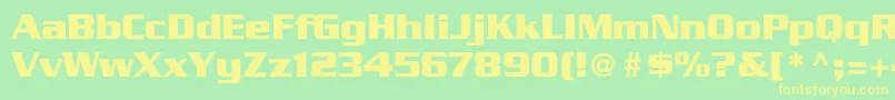 GeodetDisplaySsi-fontti – keltaiset fontit vihreällä taustalla