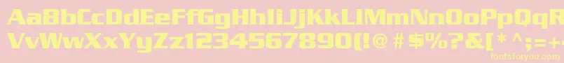 GeodetDisplaySsi-fontti – keltaiset fontit vaaleanpunaisella taustalla