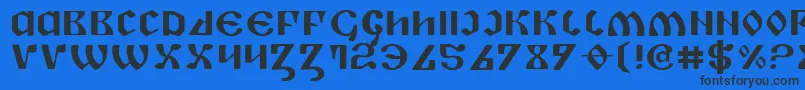 フォントPipere – 黒い文字の青い背景