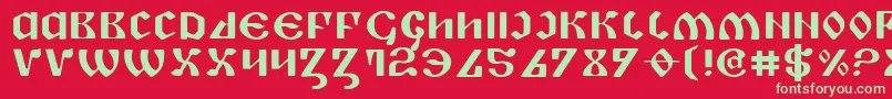 フォントPipere – 赤い背景に緑の文字