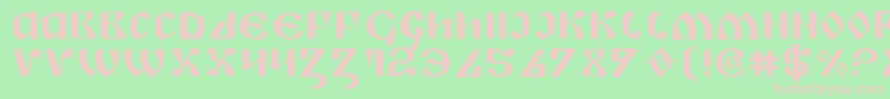 フォントPipere – 緑の背景にピンクのフォント