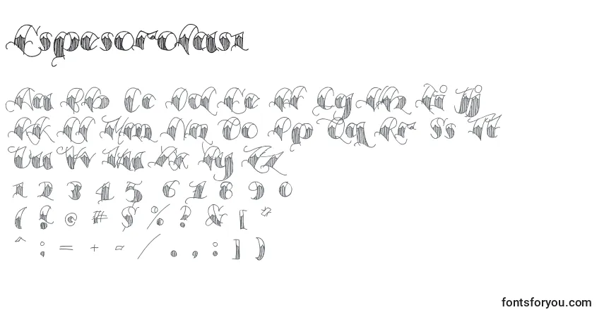 Schriftart Espesorolas1 – Alphabet, Zahlen, spezielle Symbole