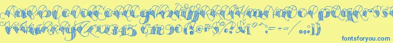 Espesorolas1 Font – Blue Fonts on Yellow Background