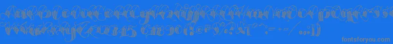 Espesorolas1-Schriftart – Graue Schriften auf blauem Hintergrund