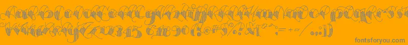 Espesorolas1-Schriftart – Graue Schriften auf orangefarbenem Hintergrund