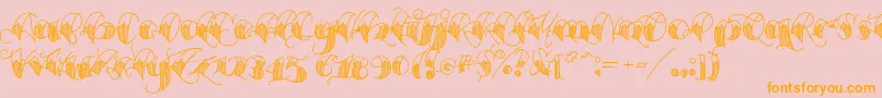 Espesorolas1 Font – Orange Fonts on Pink Background