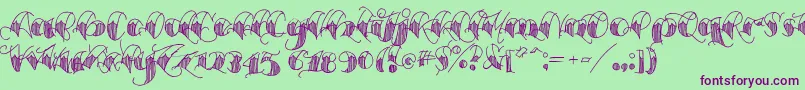 Espesorolas1 Font – Purple Fonts on Green Background
