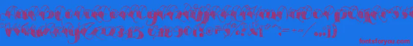 Czcionka Espesorolas1 – czerwone czcionki na niebieskim tle