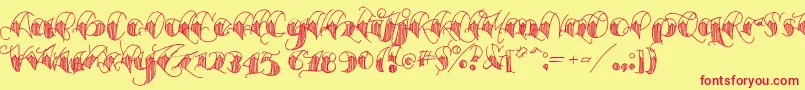 Espesorolas1 Font – Red Fonts on Yellow Background