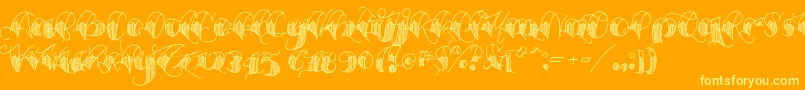 Espesorolas1-fontti – keltaiset fontit oranssilla taustalla