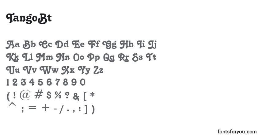 Czcionka TangoBt – alfabet, cyfry, specjalne znaki