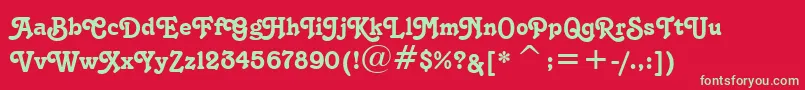 TangoBt Font – Green Fonts on Red Background