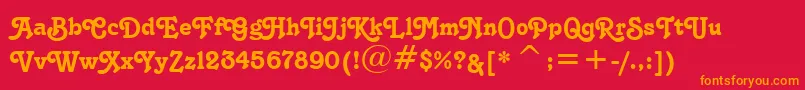 TangoBt Font – Orange Fonts on Red Background