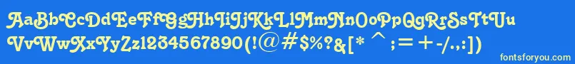 TangoBt Font – Yellow Fonts on Blue Background