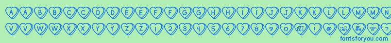 SweetHeartsTt Font – Blue Fonts on Green Background